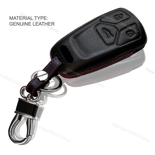 Genuine Leather Case Protector Fob Cover Smart Entry Skin Holder for Audi Key 3B - Picture 2 of 6