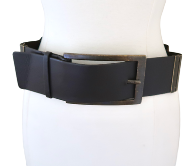 SUZI ROHER wide Brown leather belt sz L big buckle | eBay display picture 3