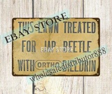 1950'S ORTHO BUG KILLER DIELDRIN JAPANESE BEETLE garden lawn tin sign old tin