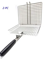 Fish Veggie Meat Basket for Grilling  Easy Flip Stainless Steel BBQ