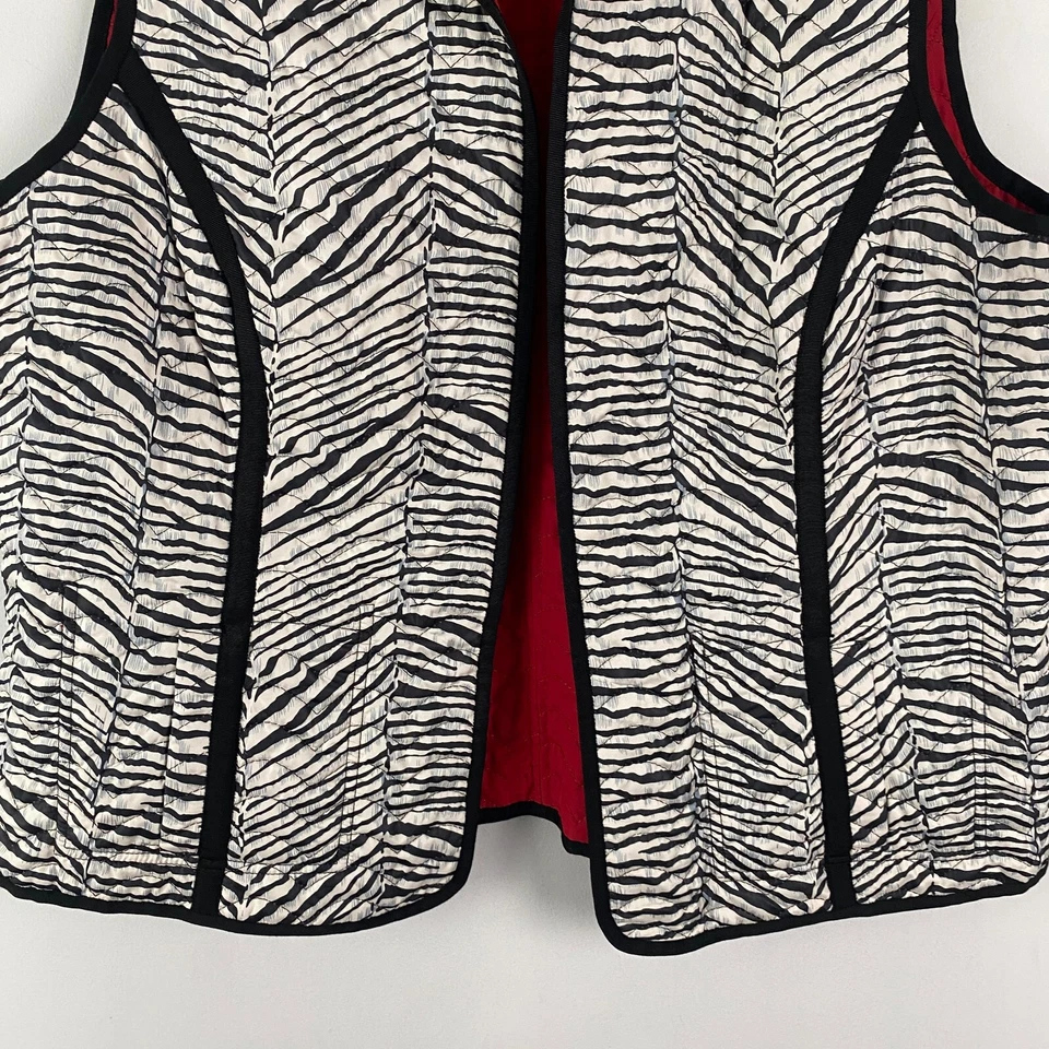 Chaleco Chicos Talla 3 US XL Estampado Animal Frente Abierto Negro Blanco Rojo Sin Mangas Foto 3 de 4