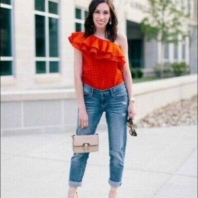 j crew ruffle top