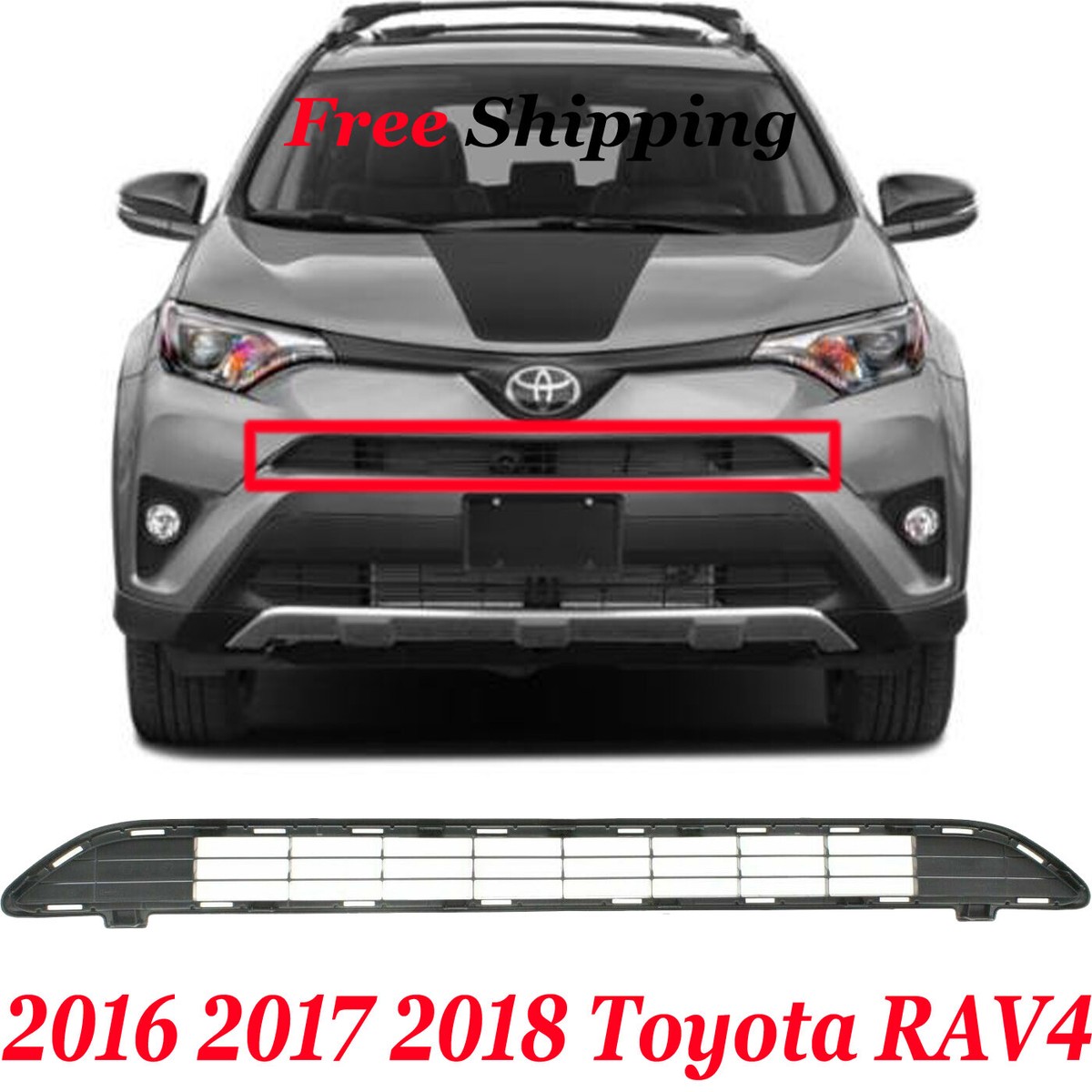 For 2016 2017 18 Toyota RAV4 Front Upper New Bumper Grille