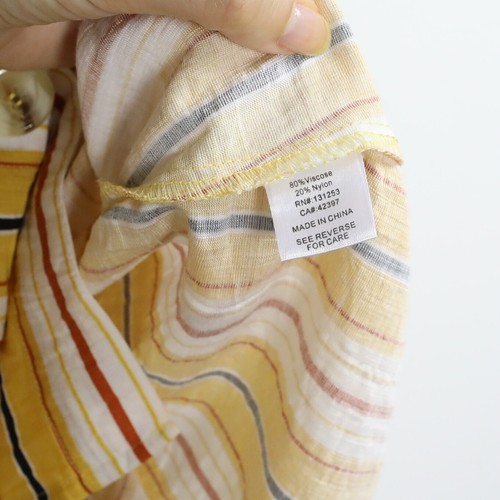 Pink Martini yellow striped dress XXS vertical stripe cute summer light buttoned - Picture 6 of 8