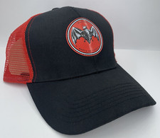 Bacardi Rum Bat Mesh Black Red Trucker Hat Marca De Fabrica Snapback Cap Adults
