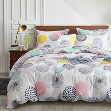 7 Pieces Comforter Sheet Set Queen Size Bed in a Bag - Colorful Dots Style - ...