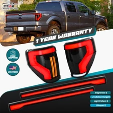 LED Taillights Trunk Bar Sequential Turn For 2009-2014 Ford F150 12th Gen Rears