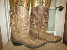 Smoky Mountain Cowboy Brown Youth Boots Style 3754Y Embroidered Design Sz 5.5 R