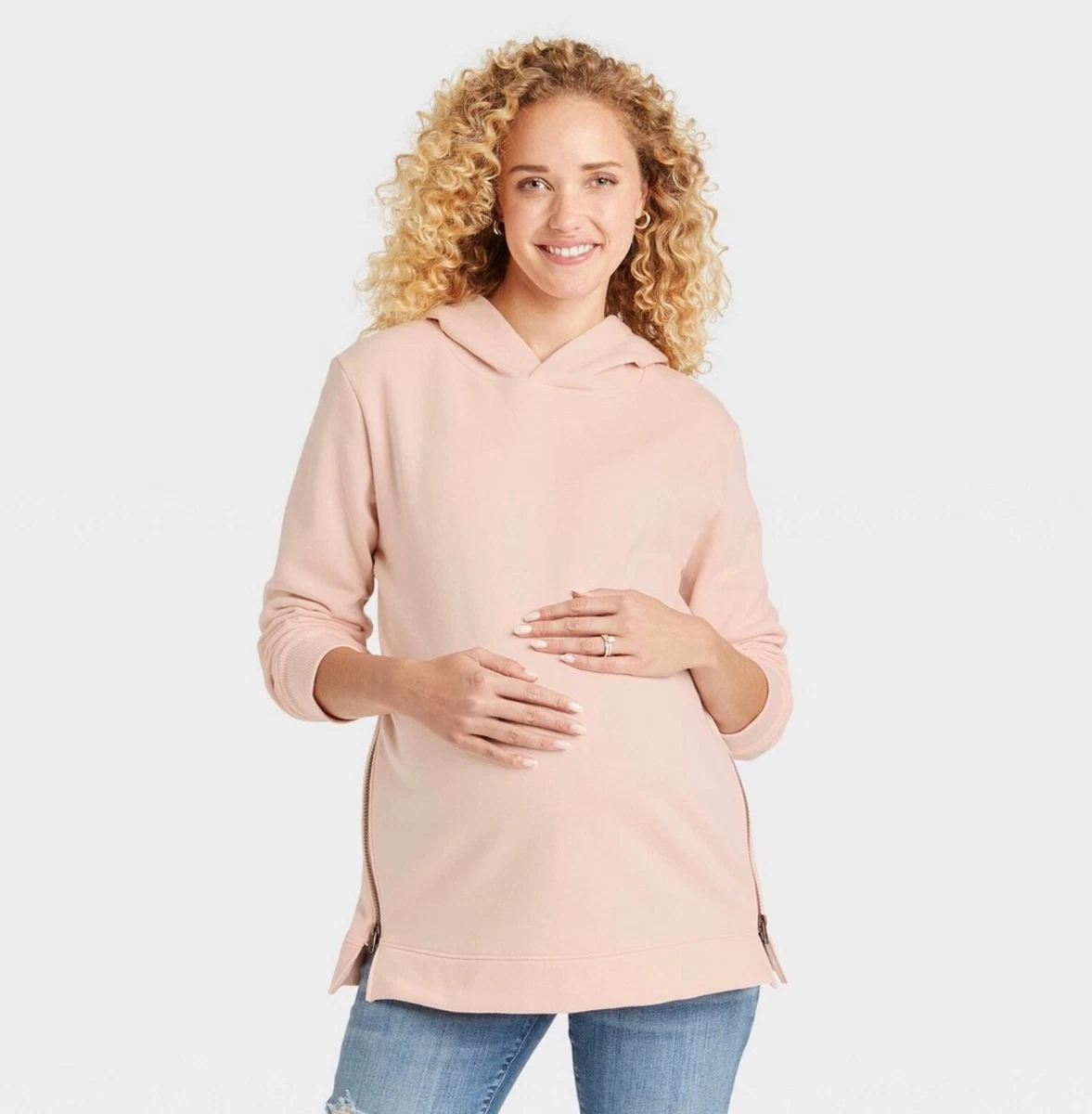 Hooded Nursing Maternity Sweatshirt Pink XXL Isabel Maternity by