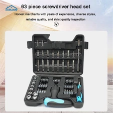 63pcs Multifunctional Ratchet Screwdriver Set, Cr-V Steel, Household Tool Kit