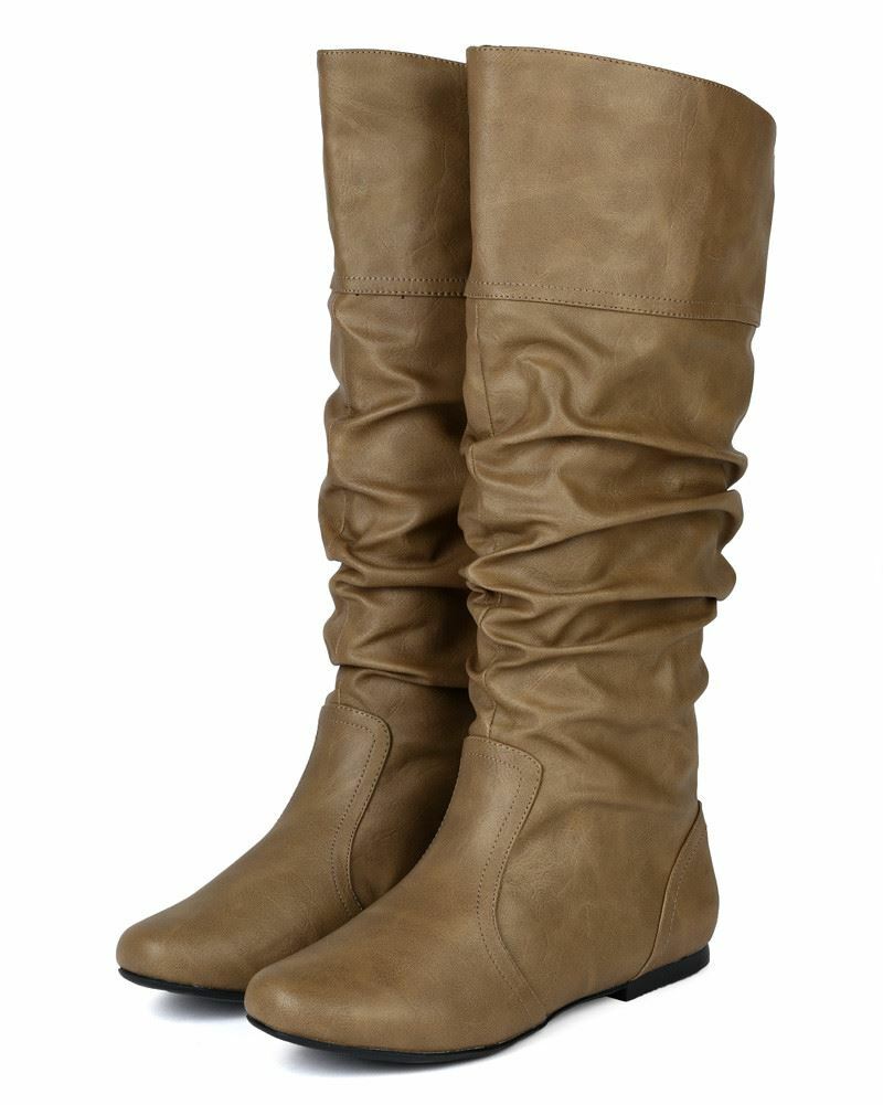 Qupid | Neo Mid-Calf Slouchy Boot Taupe image 8