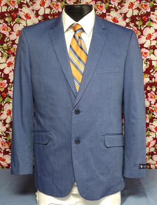 U.S. Polo Assn. Modern-Fit Blue Sharkskin Blazer 42S