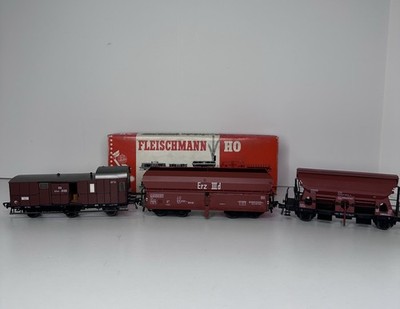 Fleishmann 5520, DB Self-Unloading Hopper, & Baggage Cart ''Prussia Railway''