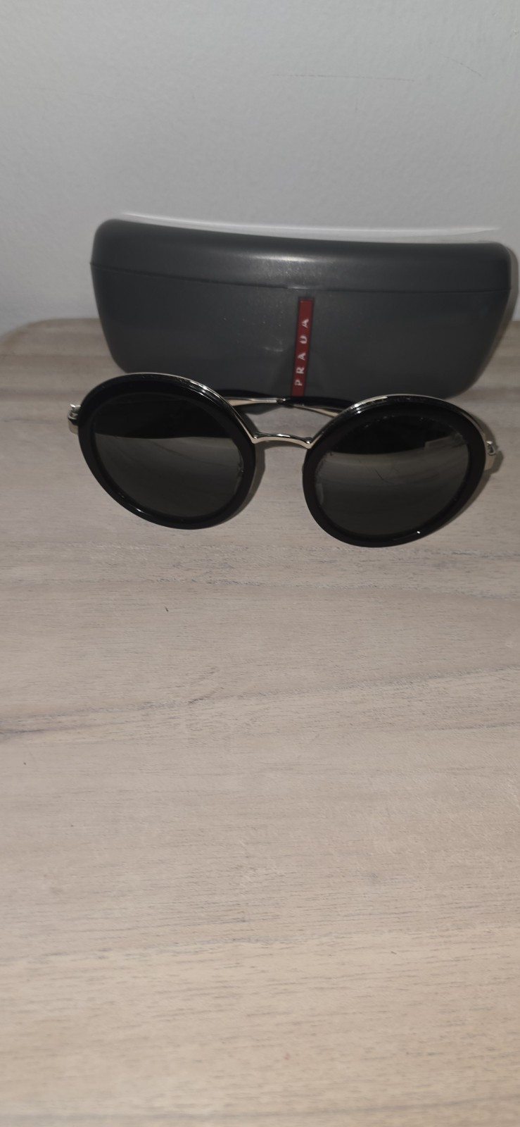 Prada Authentic Round Black Silver Oversized Sung… - image 4