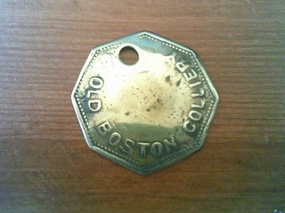 OLD BOSTON PIT CHECK HAYDOCK LANCASHIRE AREA BRASS TALLY NO.114