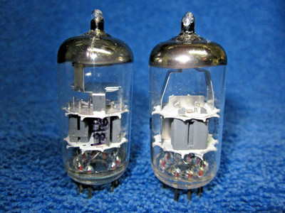 Pair Philips Heerlen 6DJ8 Tubes Halo and Dimpled getters  ECC88