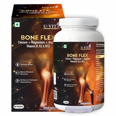 U-VITA Bone Flex Calcium Supplement für Männer & Frauen (60 pflanzliche Table...