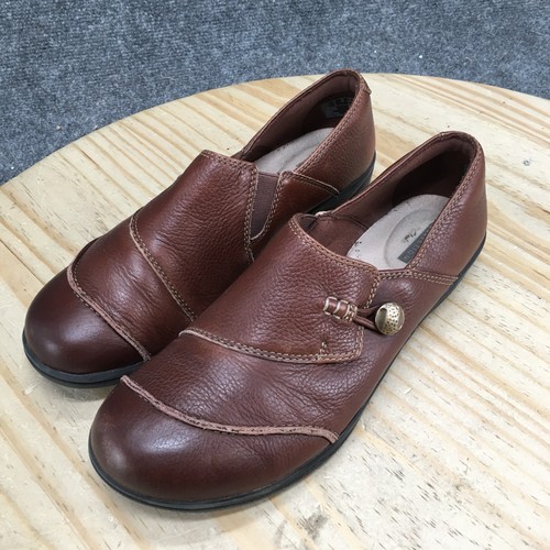 Clarks Shoes Womens 8 W Cheyn Madi Casual Slip On Loafers Flats Brown Leather - Picture 6 of 17