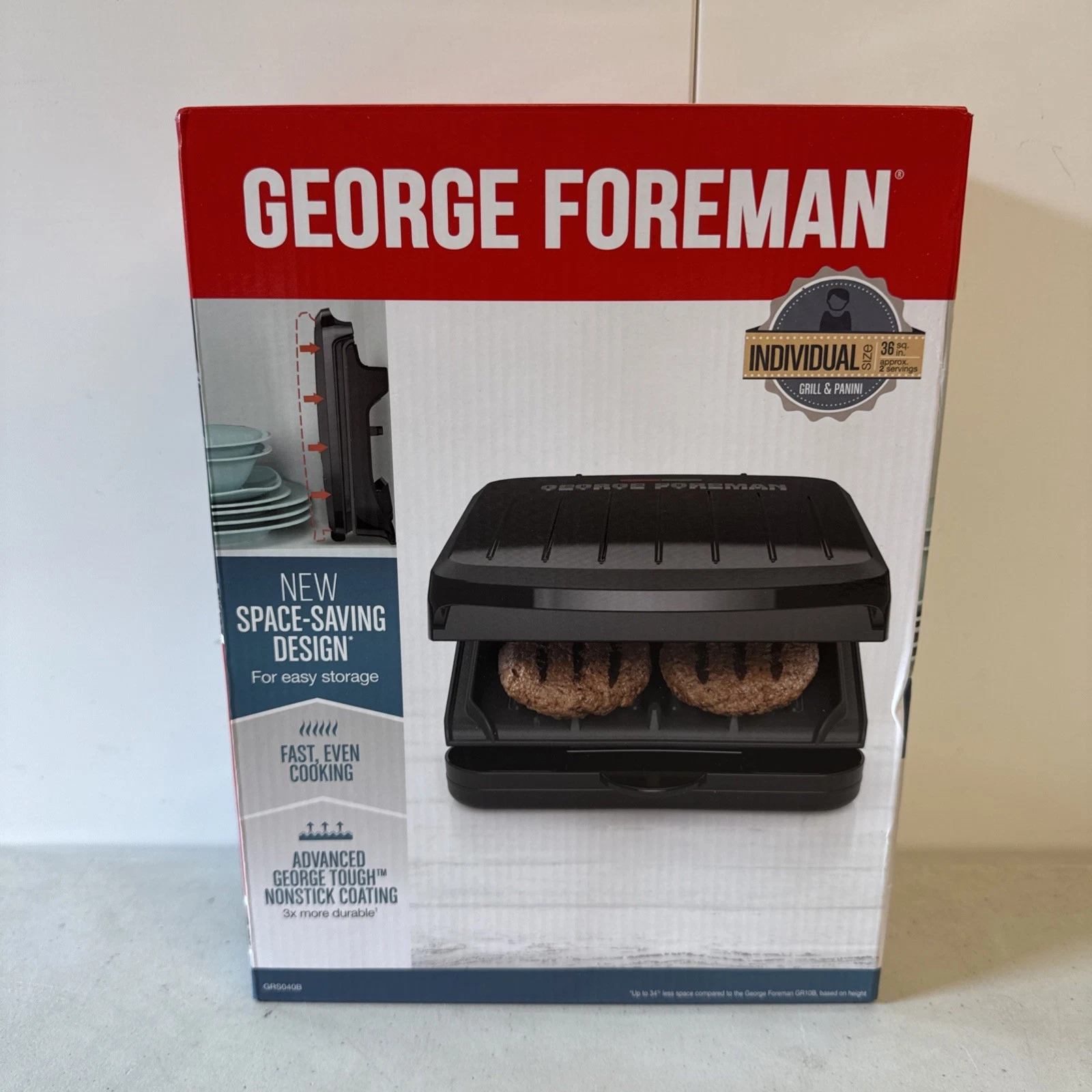 George Foreman GRS040B Grill & Panini Press Black Space-Saving Nonstick
Opens in a new window or tab