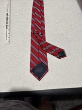 Daniel Cremieux Red White Blue Striped 100 % Silk Neck Tie USA Made