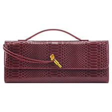 Womens Fashion PU Leather Clutch Bag, Crocodile Print Evening Handbag Crossbo...