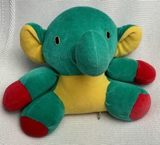 Primary Color Block Ribbed New Bohemia Plush Elephant Made In Czech Republic