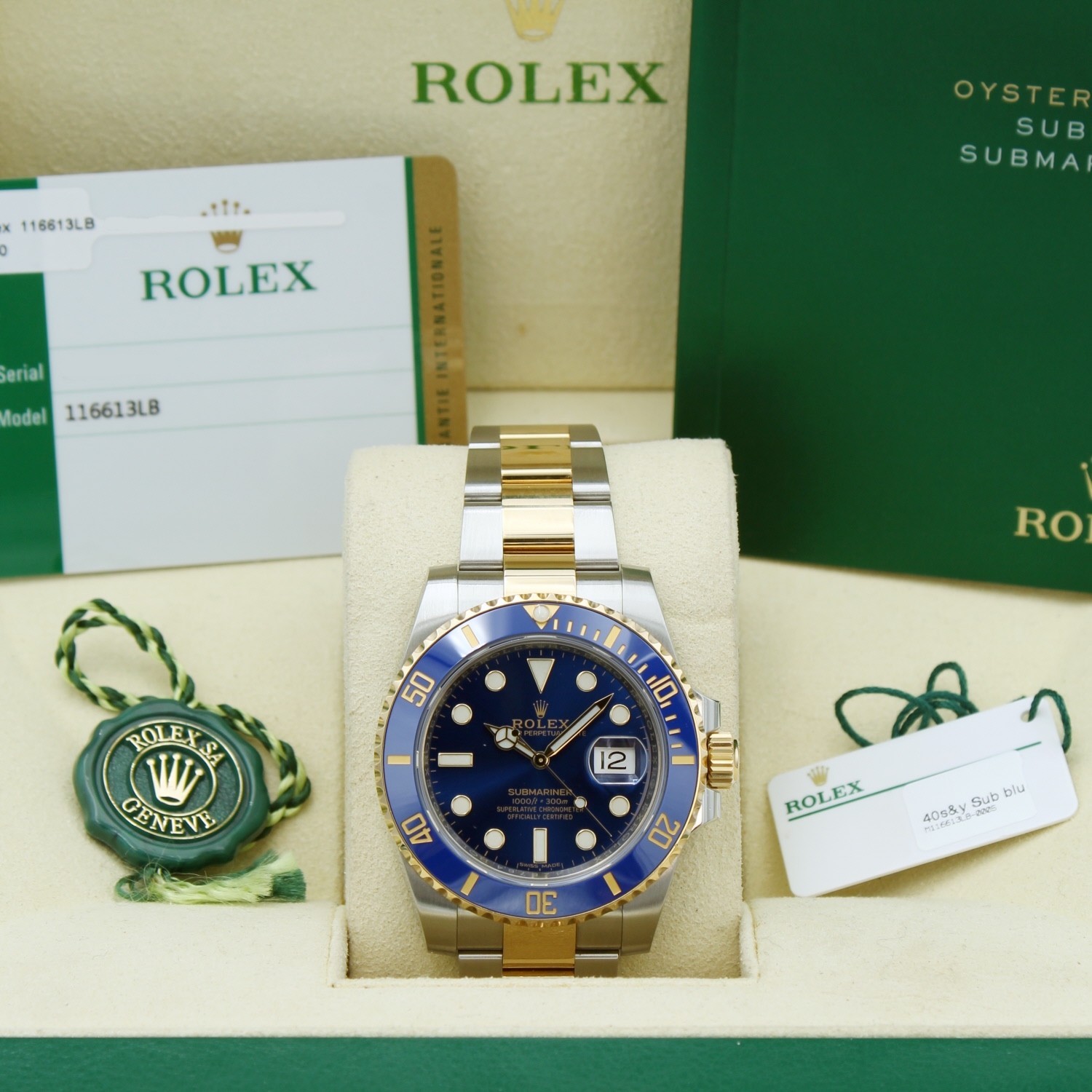 Rolex Submariner Date Bluesy 116613LB 40mm Blue Dial Bi-Metal 2019 Box & Papers