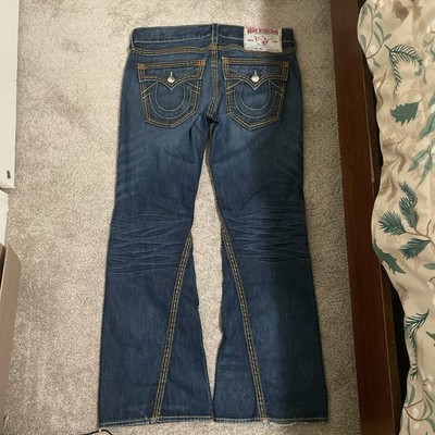 HELLA RARE True religion jeans MB3 YELLOW FLARED JOEY 36x33 | eBay