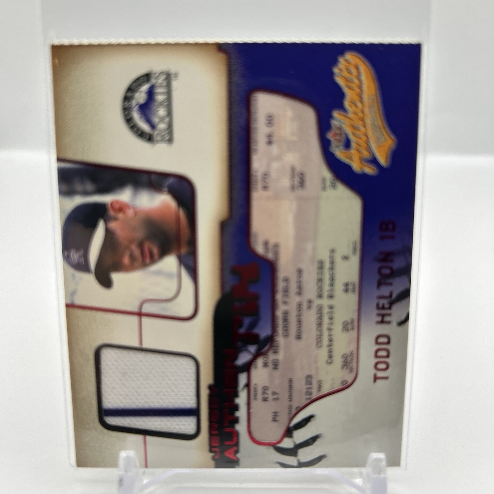 2002 Fleer Authentix - Jersey Authentix Todd Helton #JA-TH Ripped (MEM)