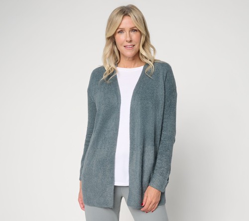Barefoot Dreams Women's Top Sweater Sz XL CozyChic Lite Ribbed Cuff Blue A629830