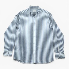 Massimo Dutti Linen Streifenhemd Blau Weiß M