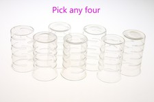 Lot of 4 Balcar 30411 narrow long 48mm diam. x 85mm clear pyrex filter shells
