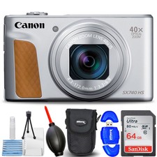 Canon PowerShot SX740 HS Digital Camera Silver 2956C001 - Accessory Bundle