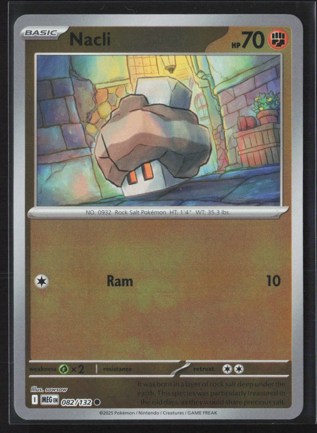 082/132 Nacli - ME01 Mega Evolution Reverse Holo NM Pokemon