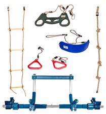 Indoor Door Mount Gym Set- Pull Up Bar, Ladder, 3 x Swings, Trapeze, Rope, Rings