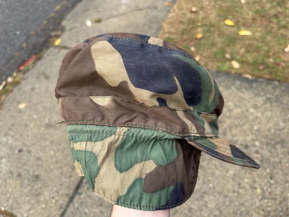 Gorra de Combate Militar Talla 7 Verde Marrón Bosque Camuflaje Ejército Excedente Hombres Foto 4 de 4