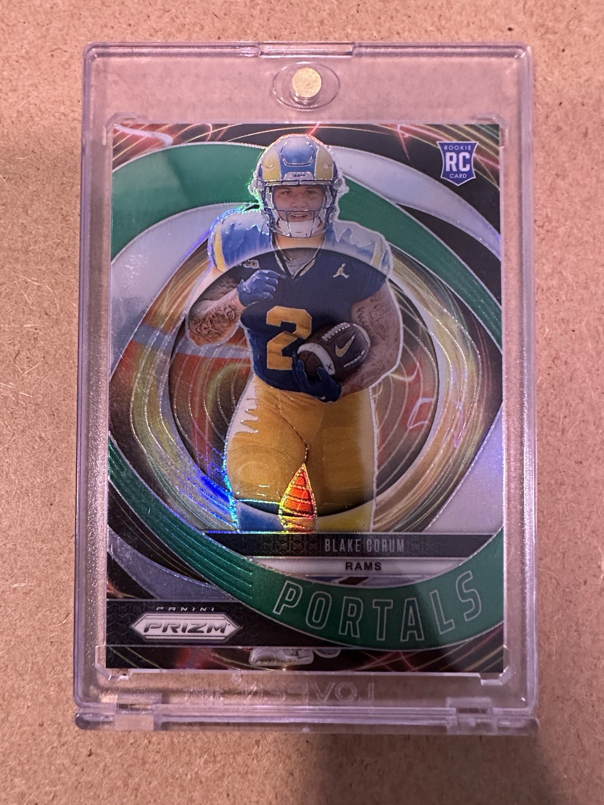 2024 Panini Prizm - Portals Blake Corum #8 Green Wave Prizm (RC)