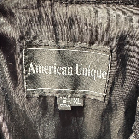 American Unique Mens Black Patchwork Genuine Leat… - image 3