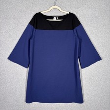 GAP Flare Sleeve Ponte Knit Shift Dress XL Navy Colorblock Minimalist Career