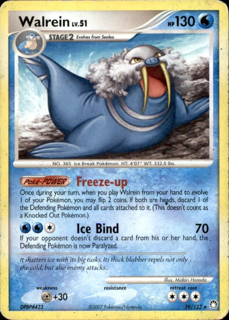 Walrein 39/123 Mysterious Treasures Rare DMG Pokemon TCG