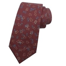 Men Skinny Tie Cotton Floral Necktie for Wedding Groomsmen Tie N-66