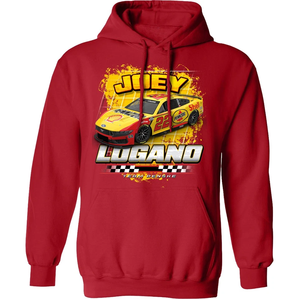 Joey Logano 2025 Shell Pennzoil 2 puntos sudadera con capucha ropa exterior sudadera roja Foto 2 de 3