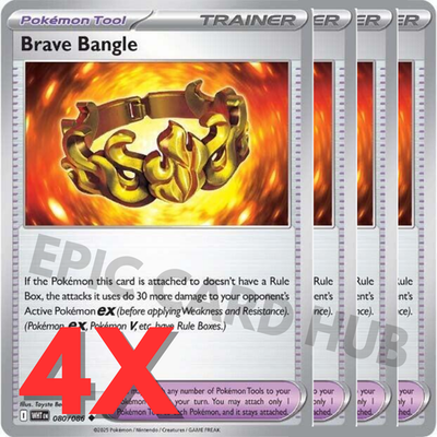 #ad 4x Brave Bangle x4 SV: White Flare Uncommon Pokemon TCG Playset $2.69