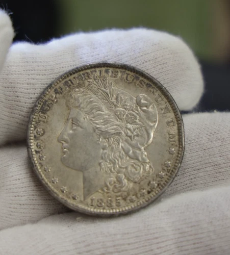 1885  US Morgan Silver Dollar $1 XF (Cleaned, Retoned)