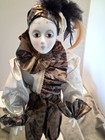 Vintage Harlequin Collectible Doll Porcelain 17