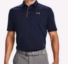 Under Armour Men's Performance Tech Polo, Navy Blue Size Small 1290140