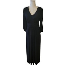 Soma Black Stretch Knit V-neck Maxi Dress Size Medium