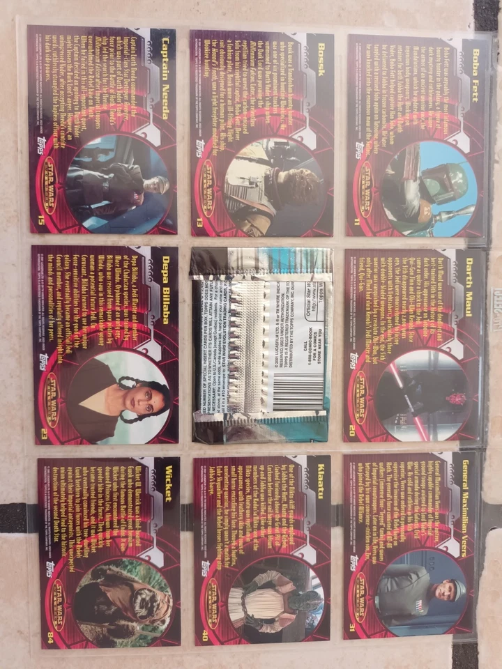 8x Star Wars Evolution Foil Cards + Empty Packet Topps 2001 Darth Maul Bossk... - Image 2 of 2
