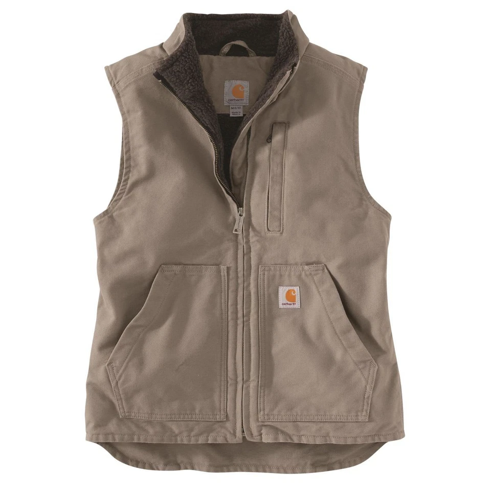 Carhartt Damen Weste Sherpa Lined Mock Neck Vest Taupe Grey - Bild 1 von 1