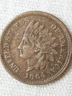 1864-L Indian Head Cent Pointed Bust, 186/1864 L